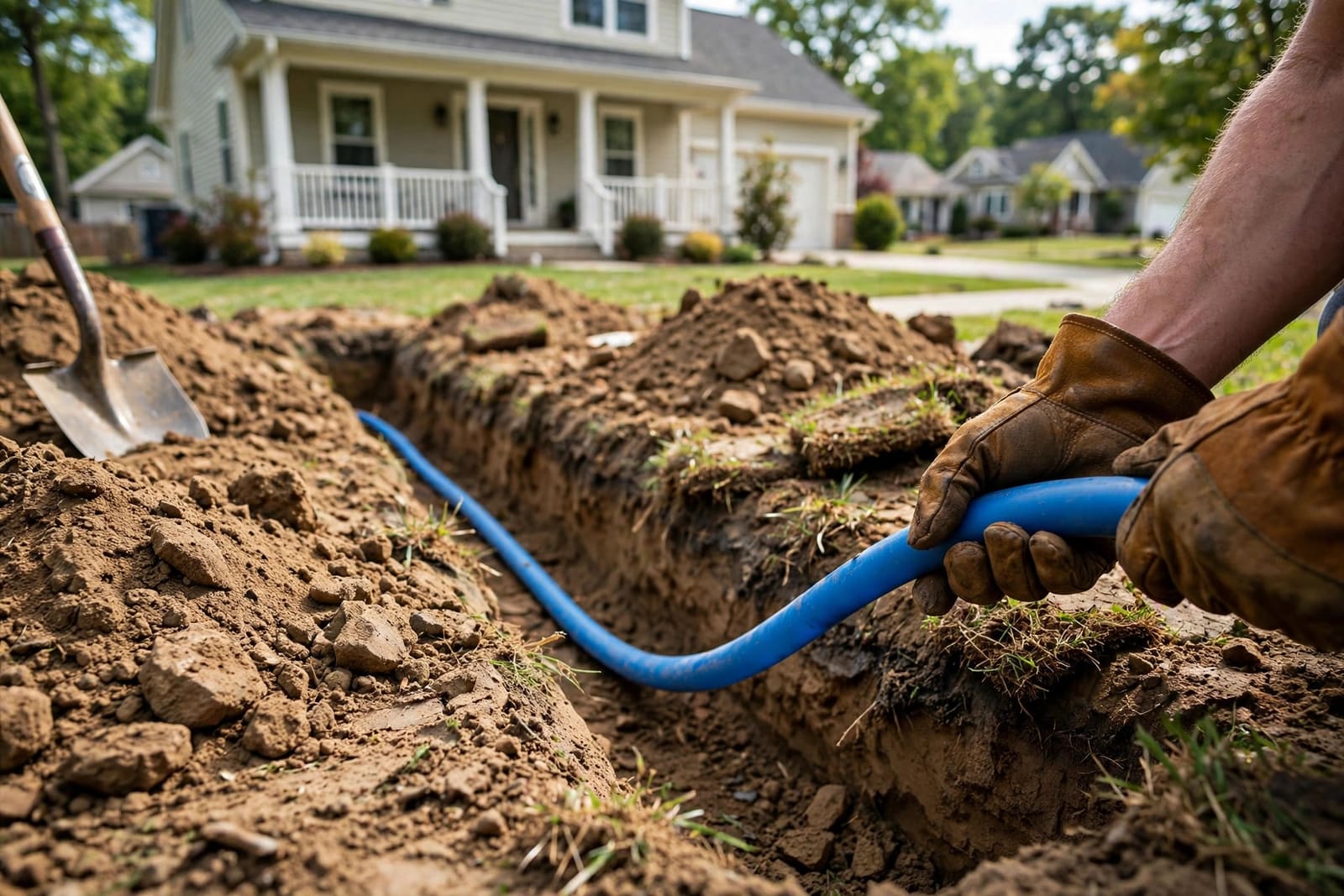 Water service line installation